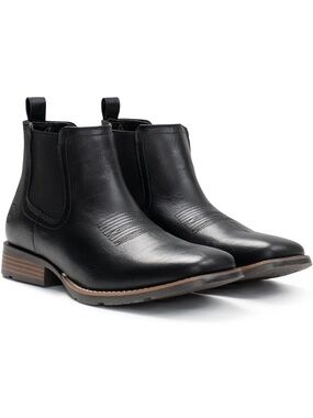 IUV Cowboy Boots Men Ankle Boots Western Boot Casual Dress Slip On Sz 10 Black